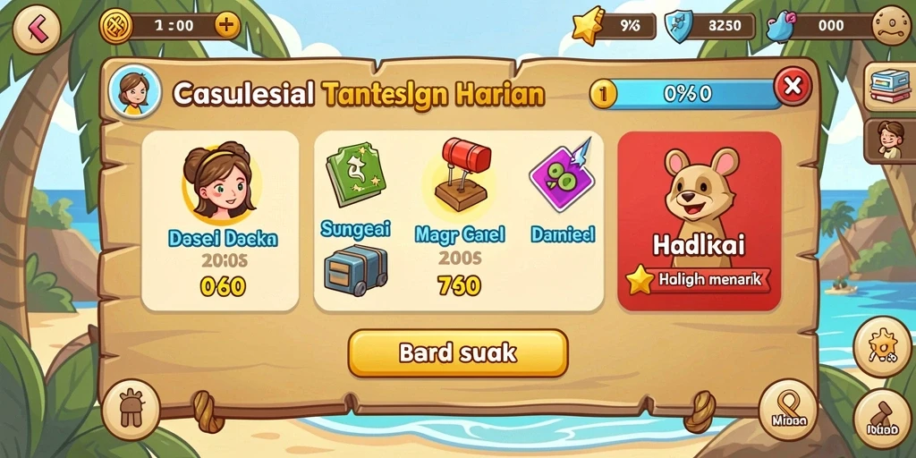 Tangkapan layar gameplay dinamis dengan karakter yang beraksi.
