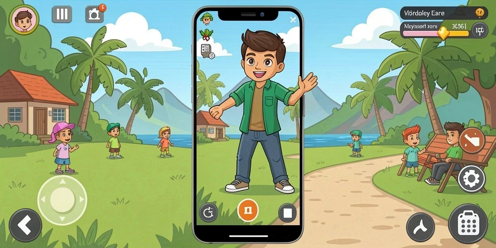 Gambar karakter utama yang siap beraksi.