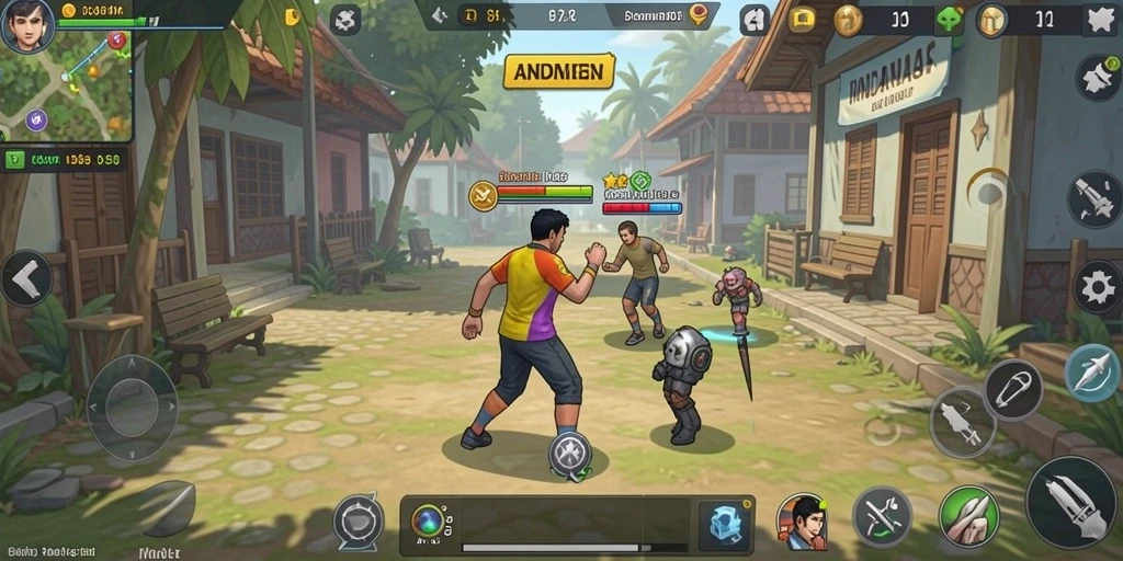 Tangkapan layar menampilkan karakter utama dalam aksi petualangan.